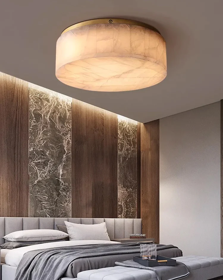 WOMO Drum Alabaster Flush Mount Ceiling Light-WM1143 - Image 2