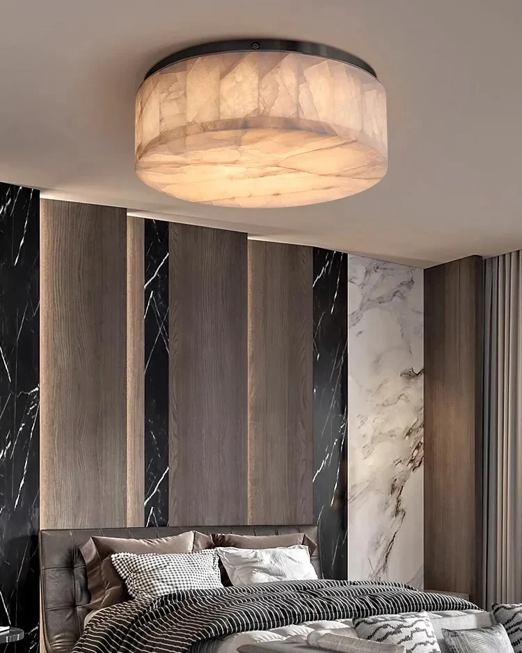 WOMO Drum Alabaster Flush Mount Ceiling Light-WM1143 - Image 3