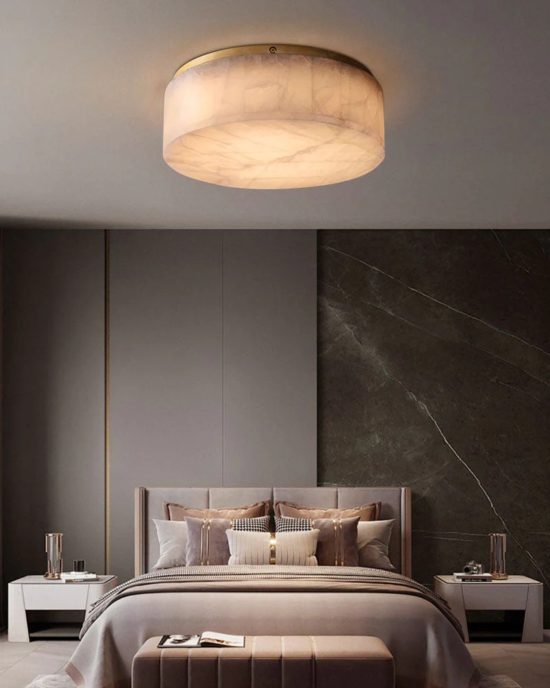 WOMO Drum Alabaster Flush Mount Ceiling Light-WM1143 - Image 4