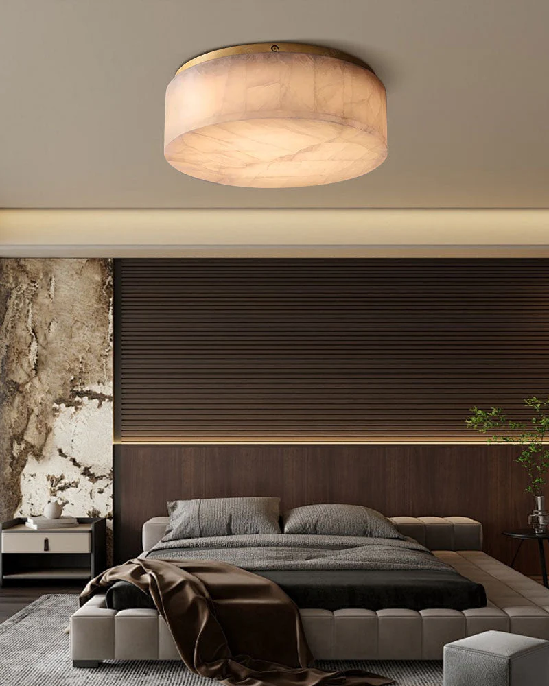 WOMO Drum Alabaster Flush Mount Ceiling Light-WM1143 - Image 5