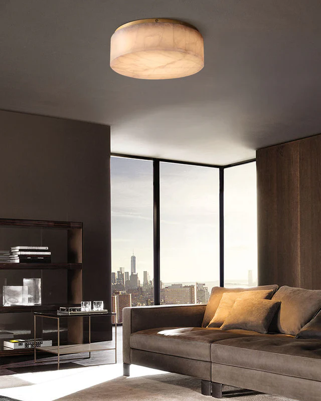 WOMO Drum Alabaster Flush Mount Ceiling Light-WM1143 - Image 7