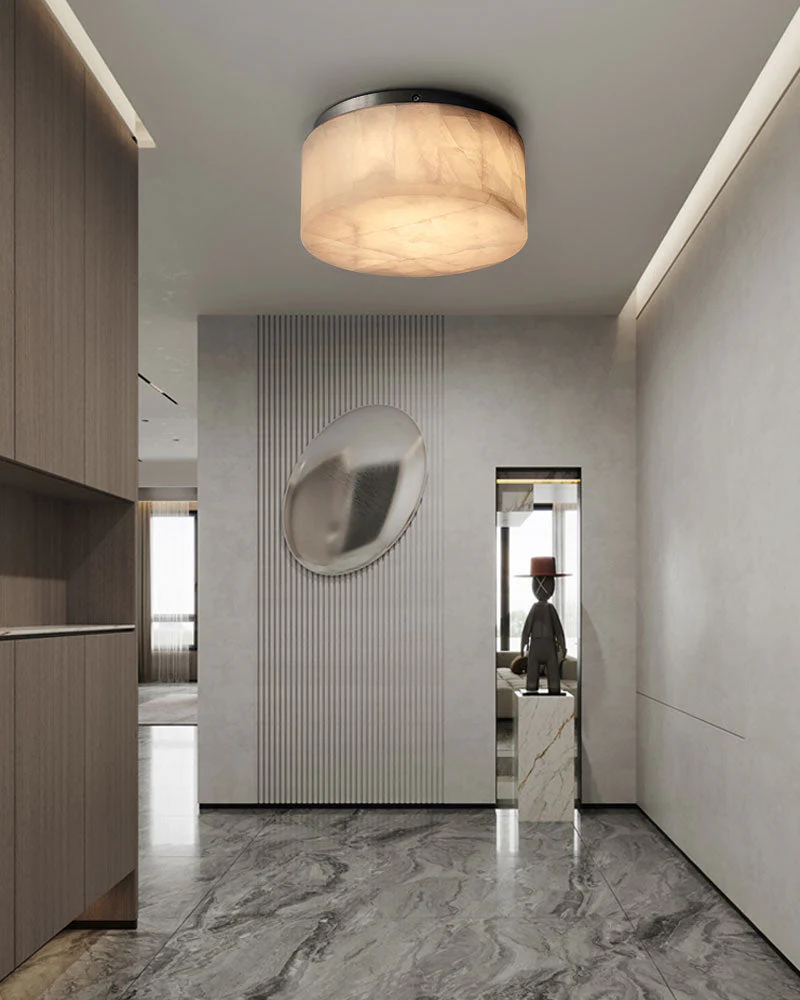 WOMO Drum Alabaster Flush Mount Ceiling Light-WM1143 - Image 9