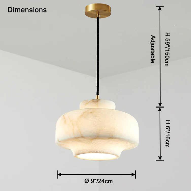 WOMO Drum Alabaster Pendant Light-WM2841 - Image 8