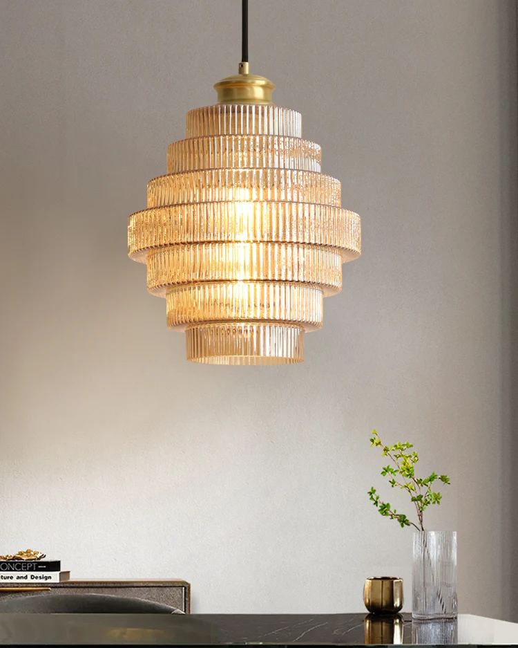 WOMO Drum Glass Pendant Light-WM2996 - Image 11