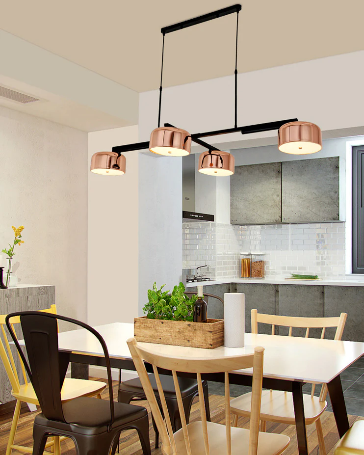 WOMO Drum Shade Linear Chandelier-WM2615 - Image 2