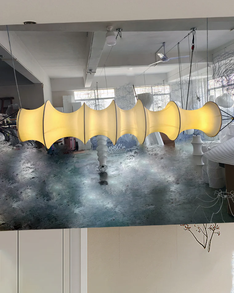 WOMO Fabric Linear Pendant Light-WM2956 - Image 15