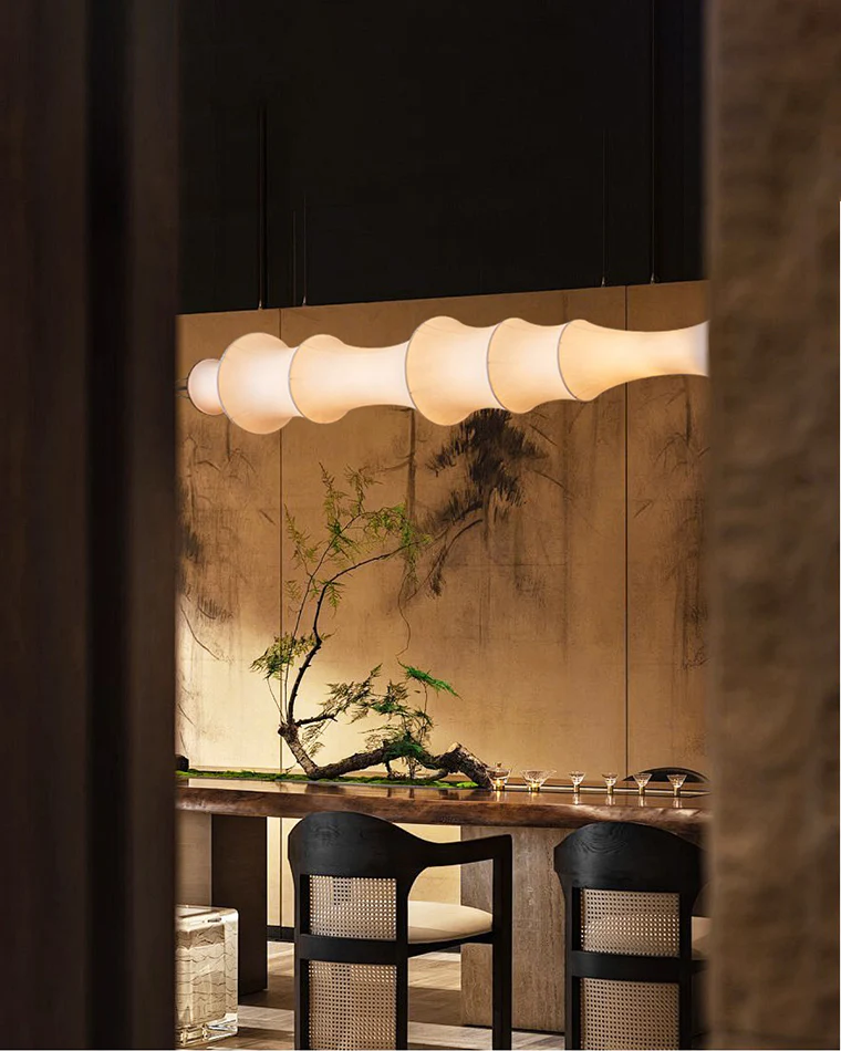 WOMO Fabric Linear Pendant Light-WM2956 - Image 4