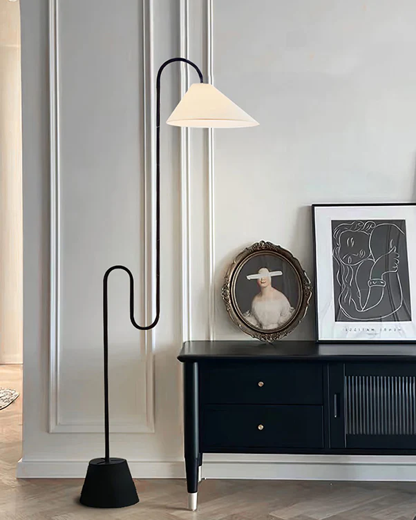 WOMO Fabric Gooseneck Floor Lamp-WM7096 - Image 12