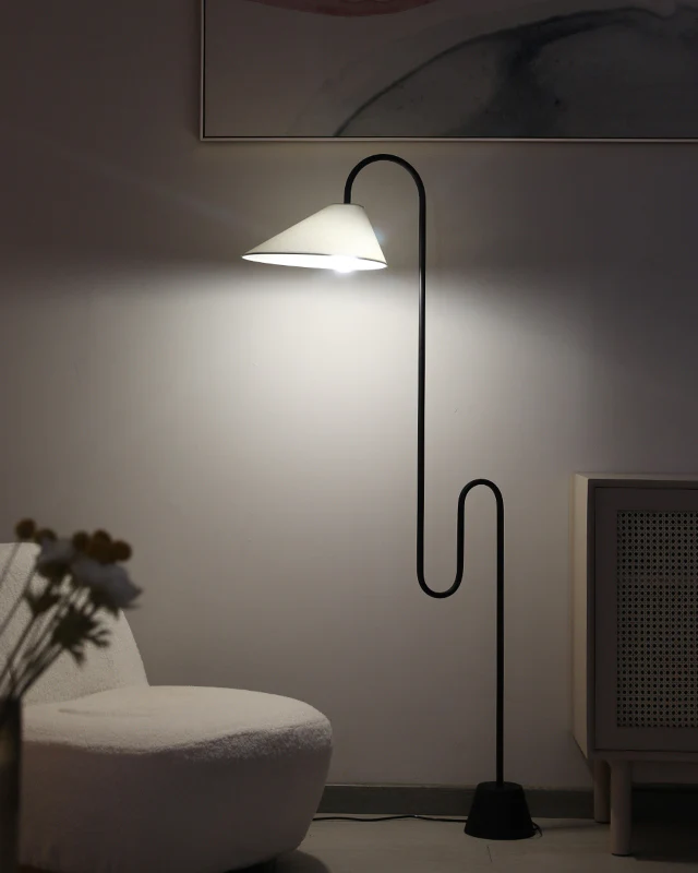 WOMO Fabric Gooseneck Floor Lamp-WM7096 - Image 17
