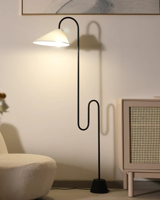 WOMO Fabric Gooseneck Floor Lamp-WM7096 - Image 3