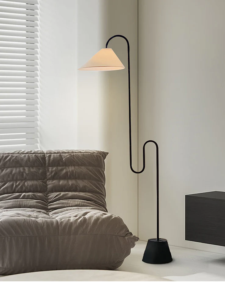 WOMO Fabric Gooseneck Floor Lamp-WM7096 - Image 8