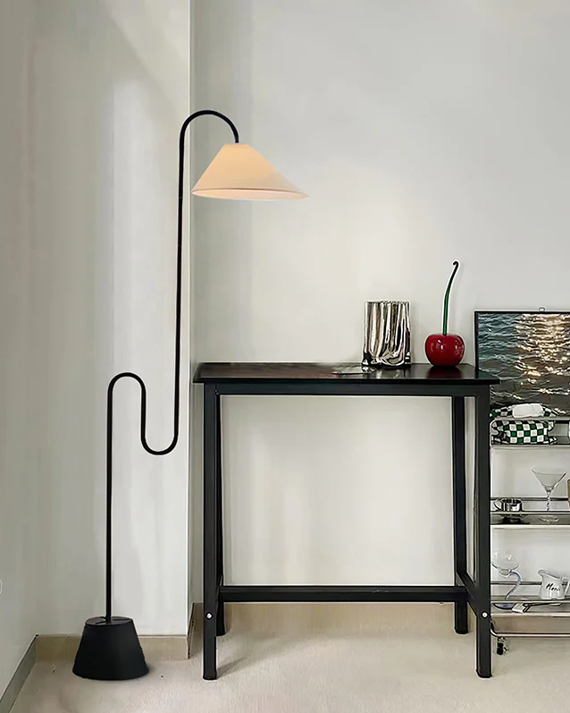 WOMO Fabric Gooseneck Floor Lamp-WM7096 - Image 9