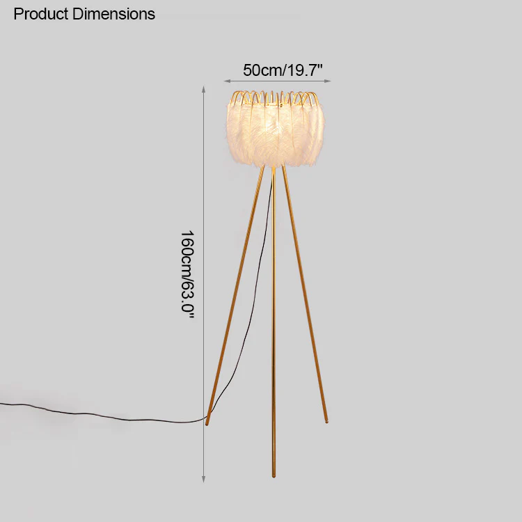 WOMO Tripod Feather Floor Lamp-WM7051 - Image 25