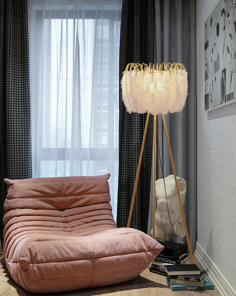 WOMO Tripod Feather Floor Lamp-WM7051 - Image 8