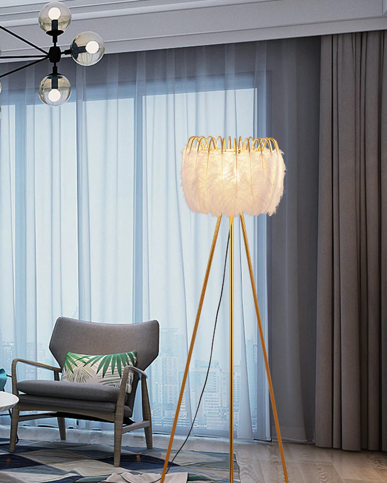 WOMO Tripod Feather Floor Lamp-WM7051 - Image 9