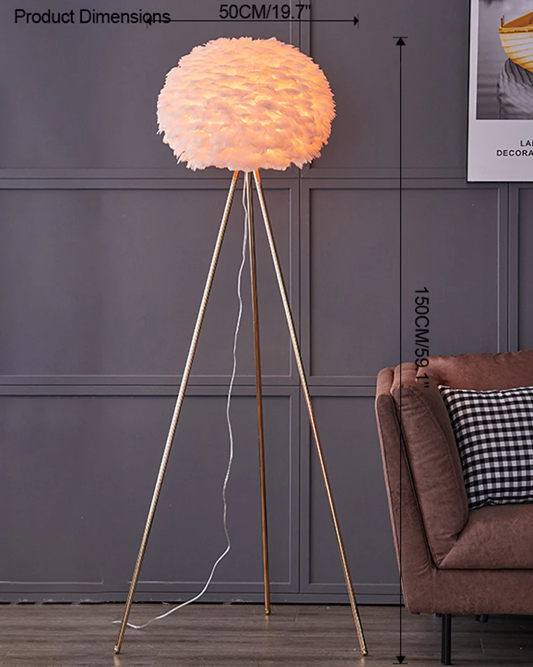 WOMO Feather Tripod Floor Lamp-WM7053 - Image 46