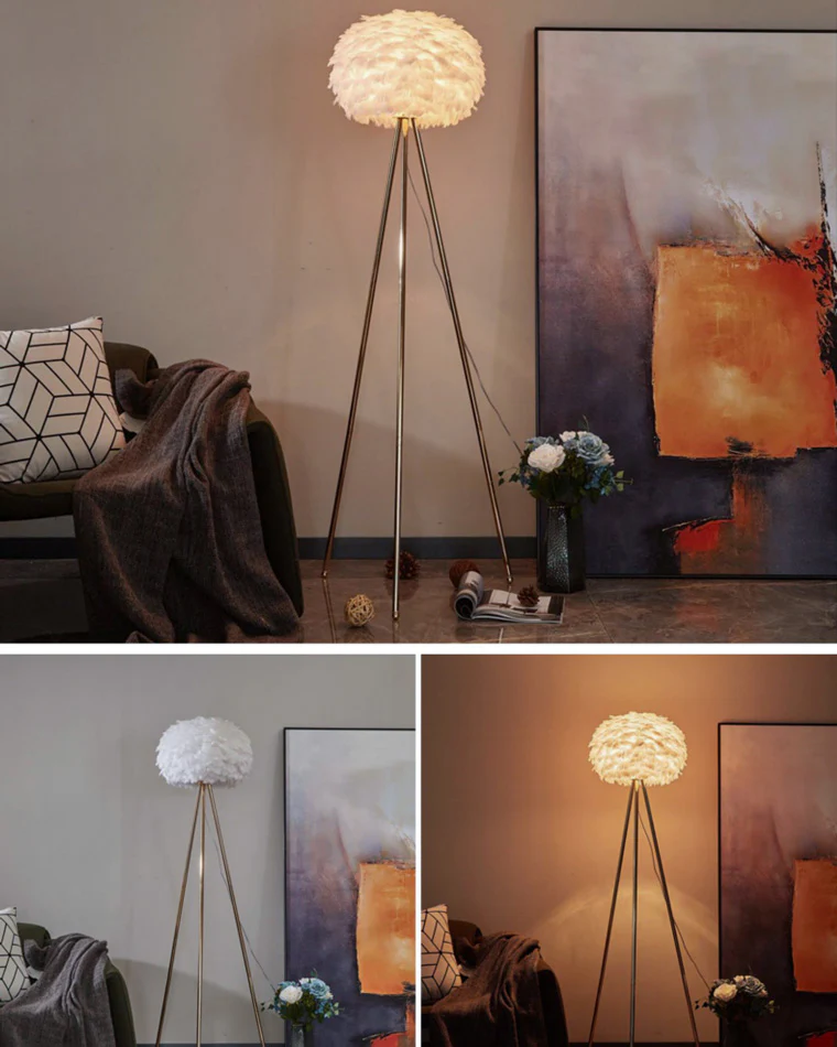 WOMO Feather Tripod Floor Lamp-WM7053 - Image 5