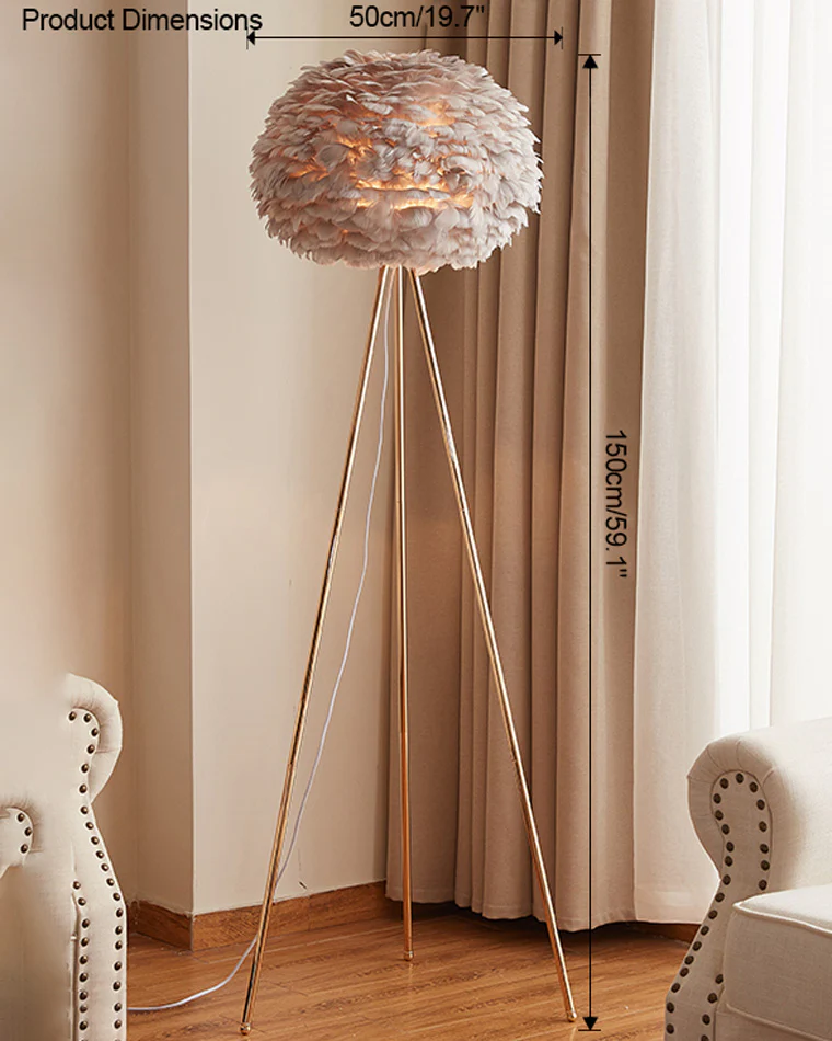 WOMO Feather Tripod Floor Lamp-WM7053 - Image 50