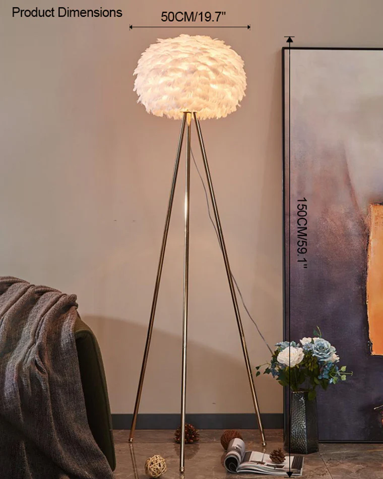 WOMO Feather Tripod Floor Lamp-WM7053 - Image 54