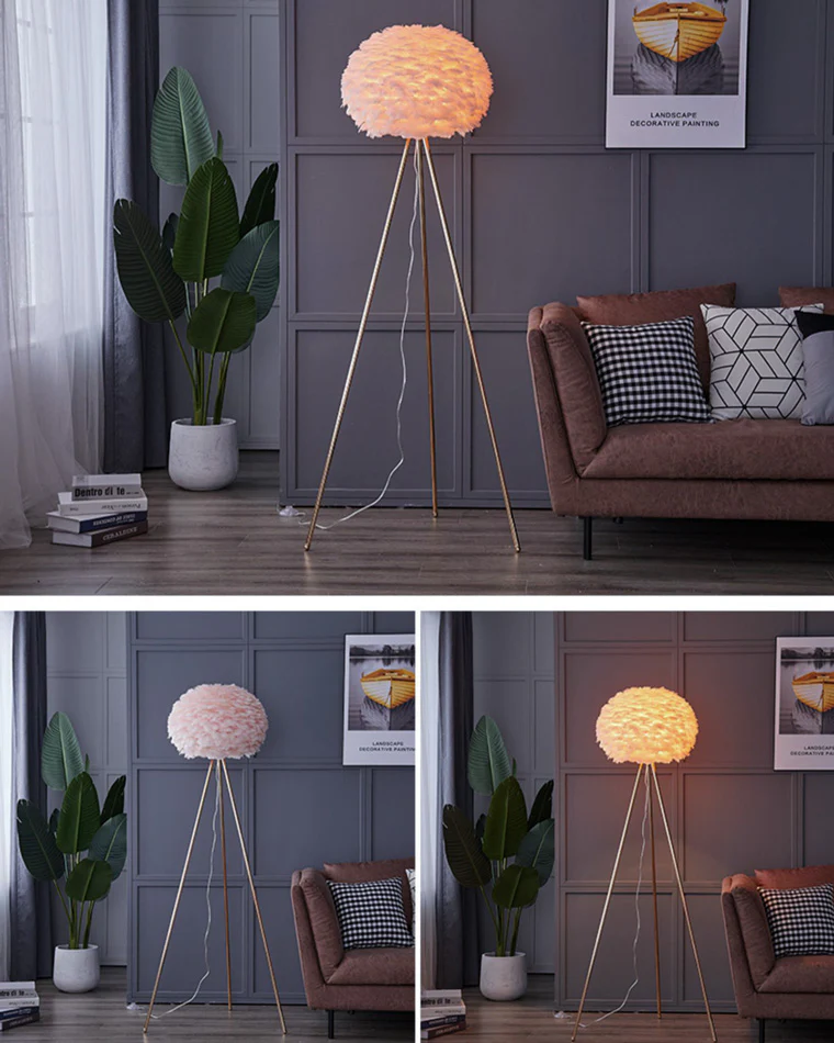 WOMO Feather Tripod Floor Lamp-WM7053 - Image 8