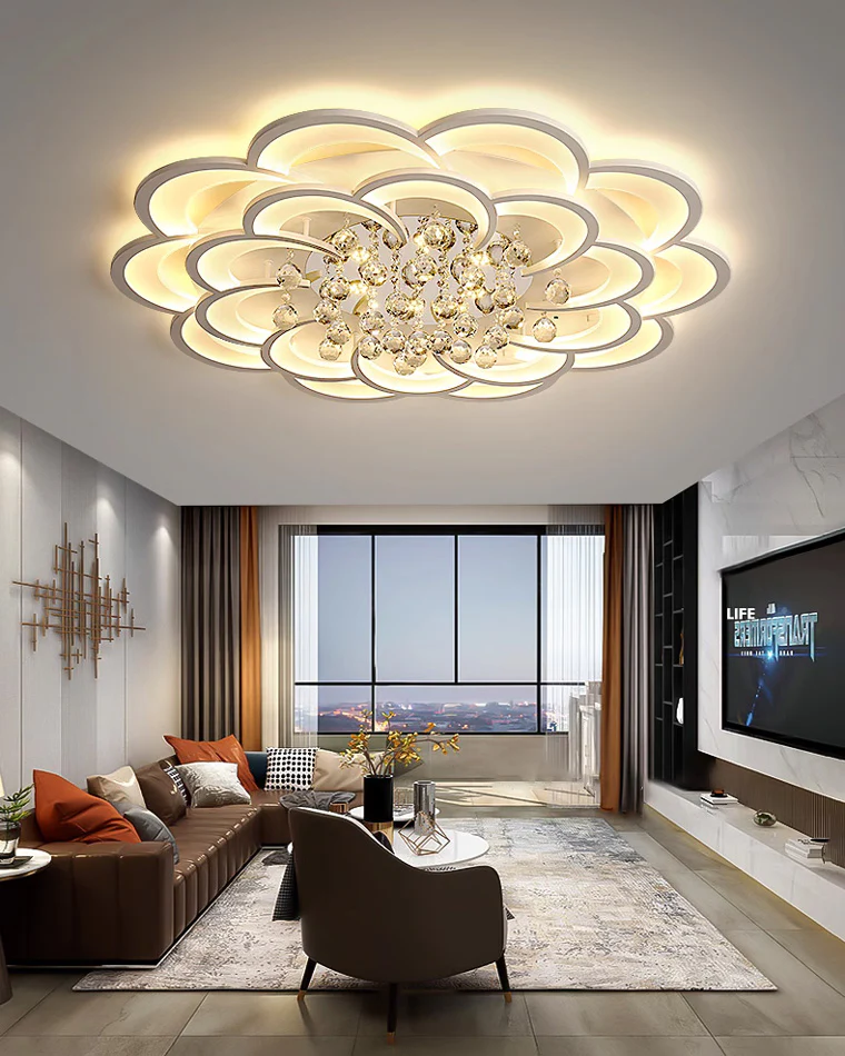 WOMO Big Flower Crystal Ceiling Light-WM1078 - Image 16