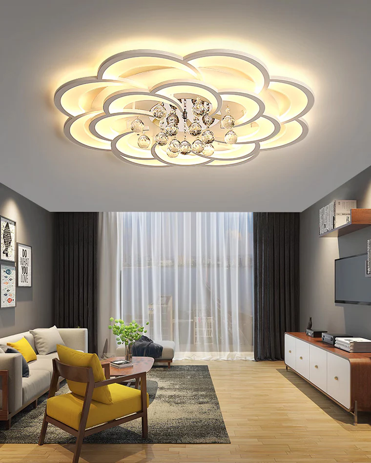 WOMO Big Flower Crystal Ceiling Light-WM1078 - Image 5
