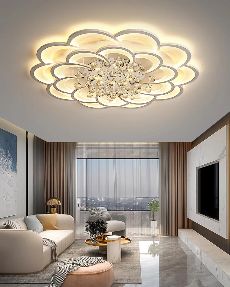 WOMO Big Flower Crystal Ceiling Light-WM1078 - Image 7