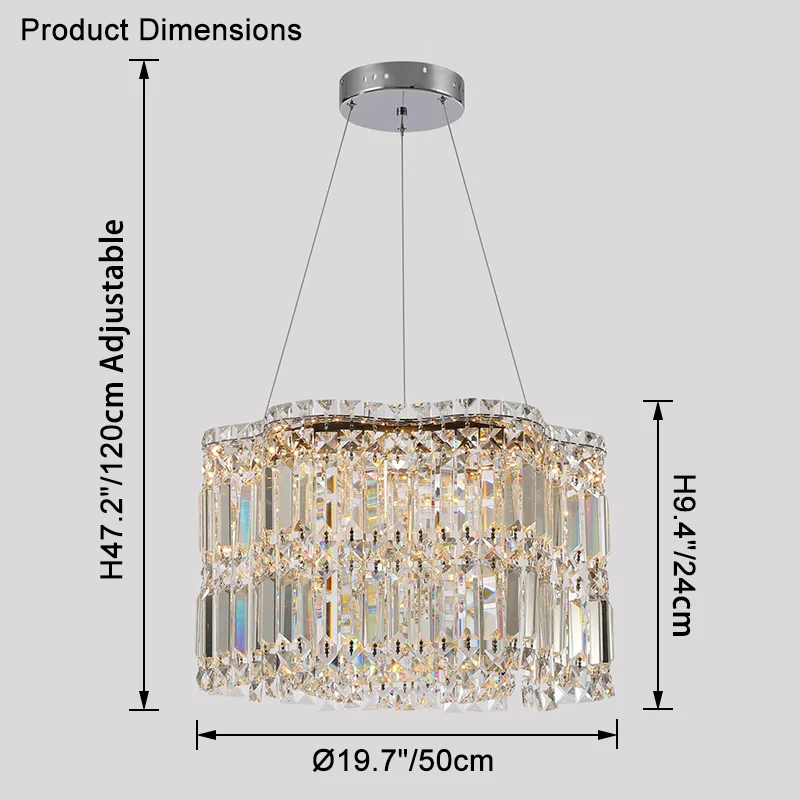 WOMO Flower Chrome Crystal Chandelier-WM2405 - Image 17