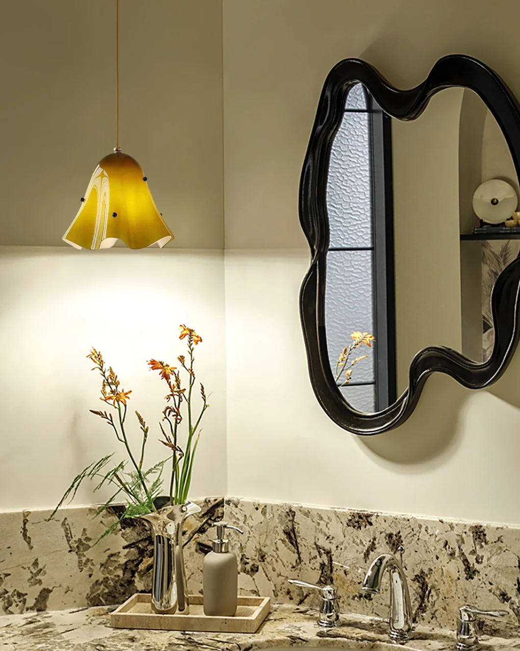 WOMO Flower Glass Pendant Light-WM3071 - Image 7