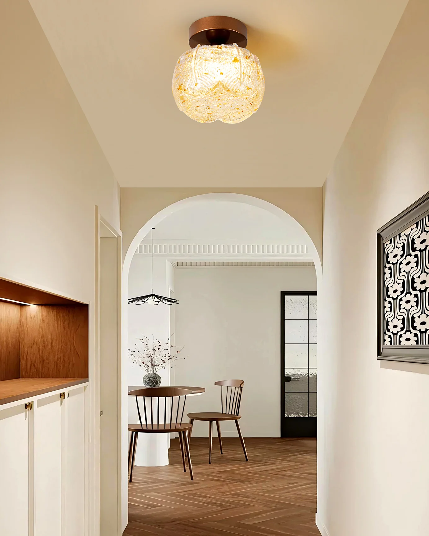 WOMO Flower Hallway Semi Flush Mount Ceiling Light-WM1196 - Image 6