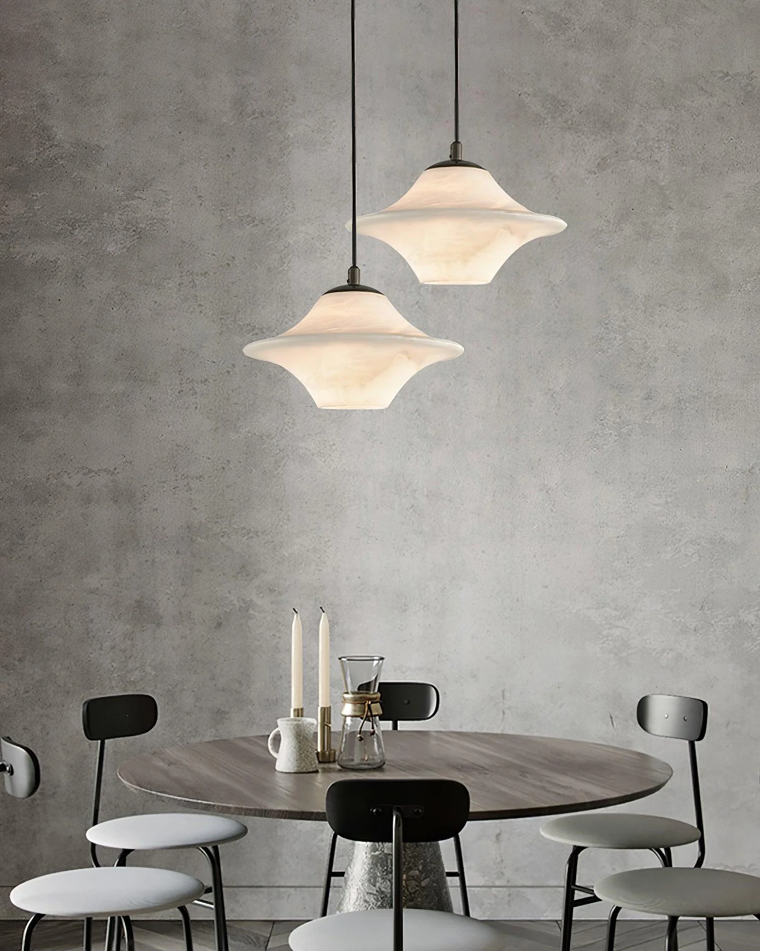 WOMO Flying Saucer Alabaster Pendant Light-WM2878 - Image 4
