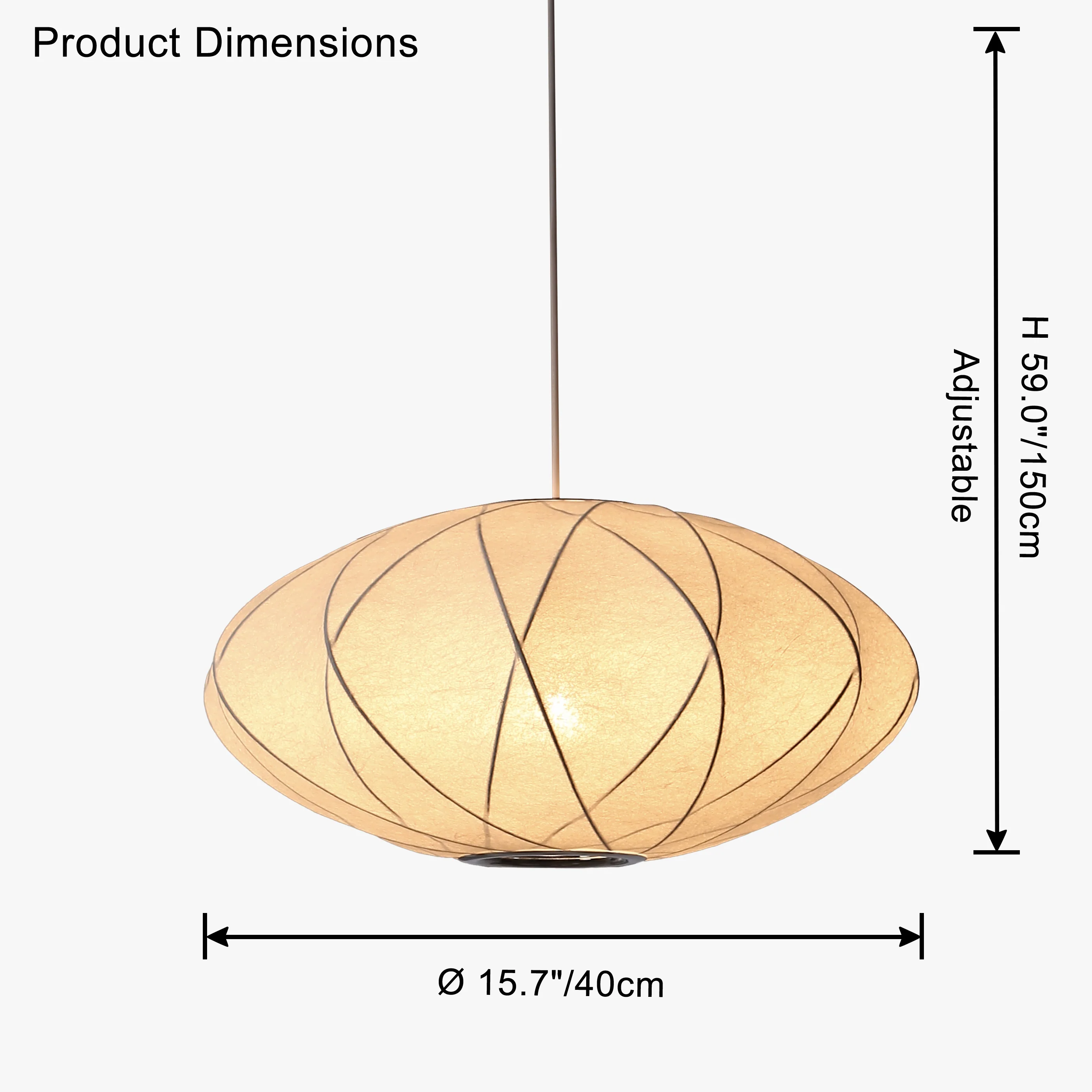 WOMO Flying Saucer Silk Pendant Light-WM2535 - Image 16