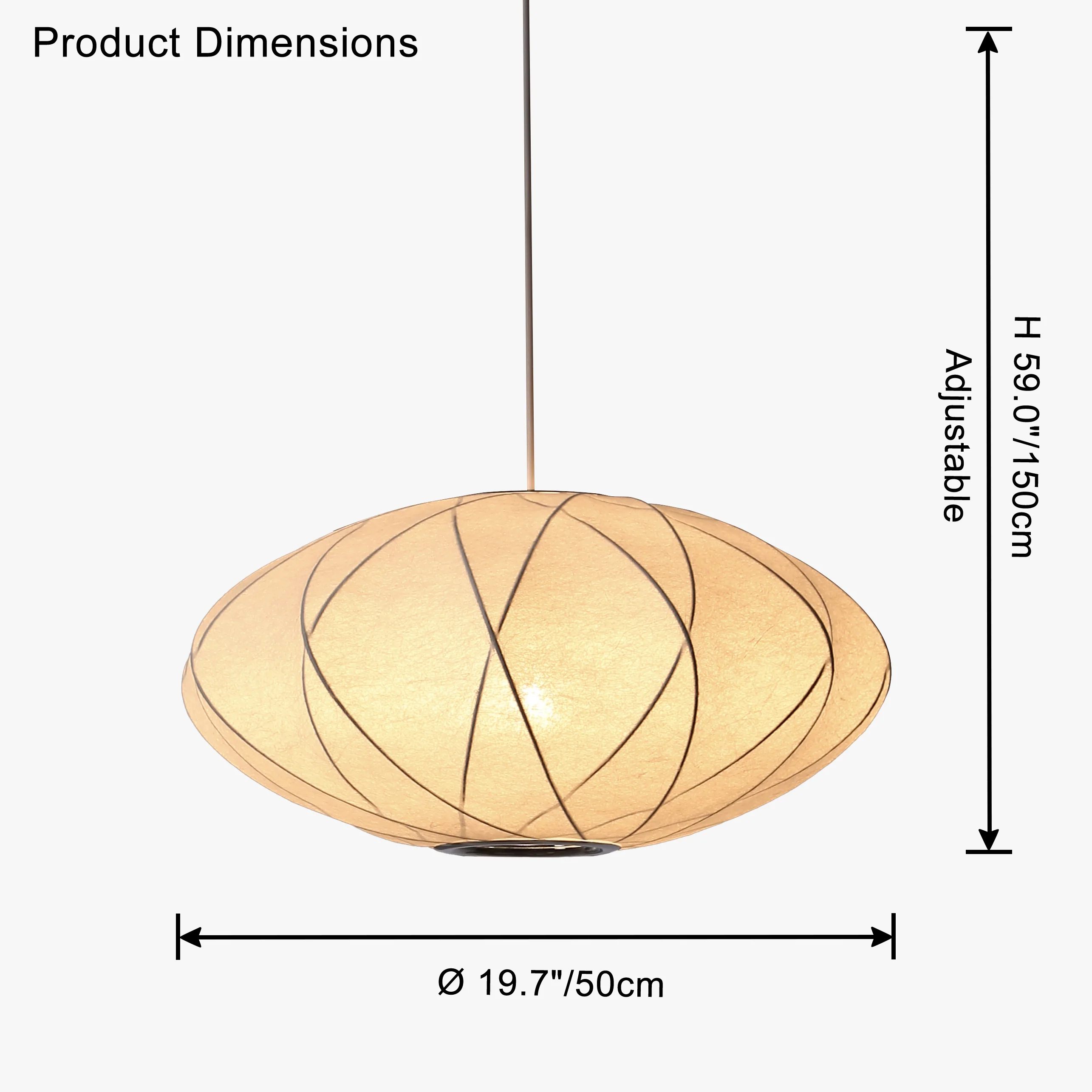 WOMO Flying Saucer Silk Pendant Light-WM2535 - Image 18