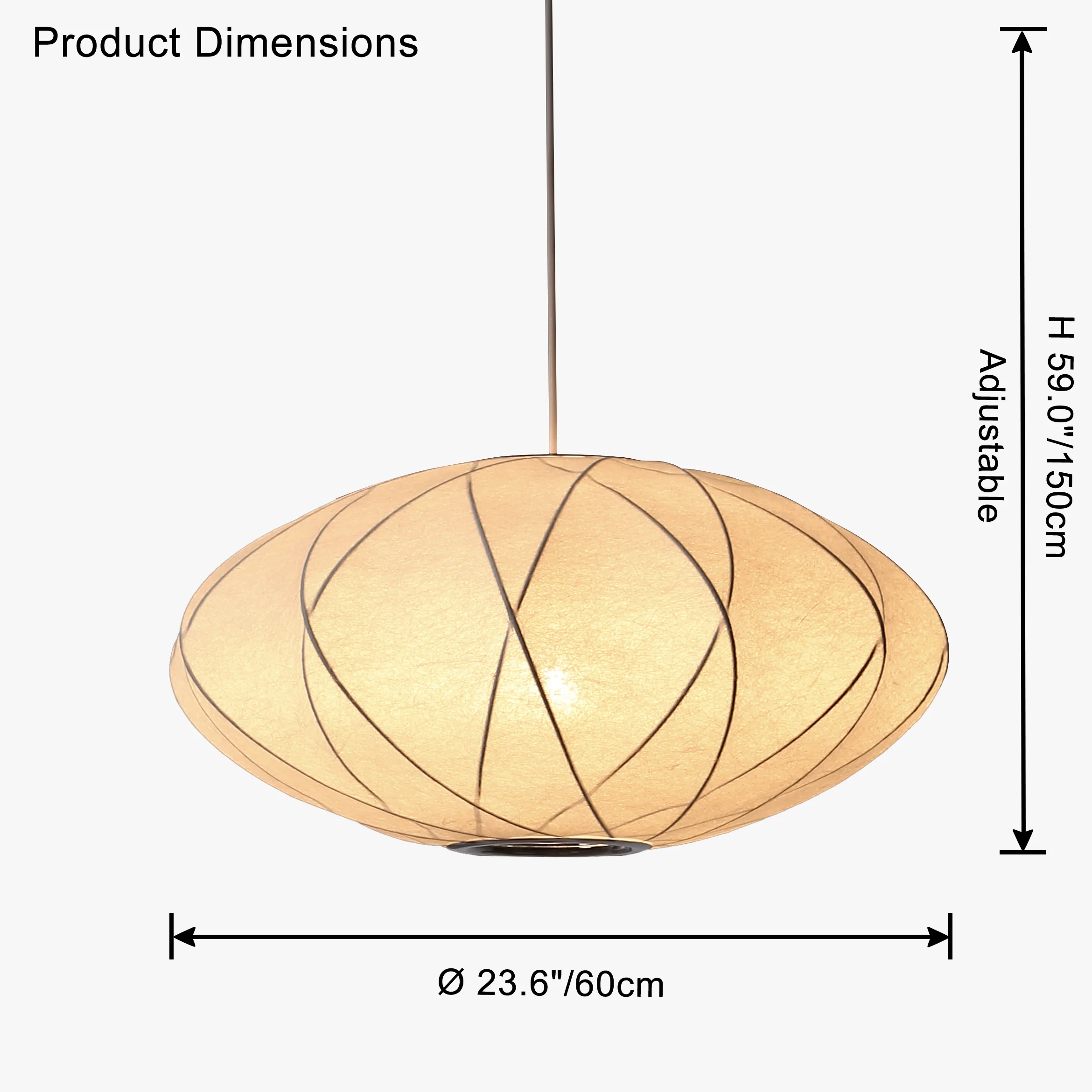 WOMO Flying Saucer Silk Pendant Light-WM2535 - Image 20