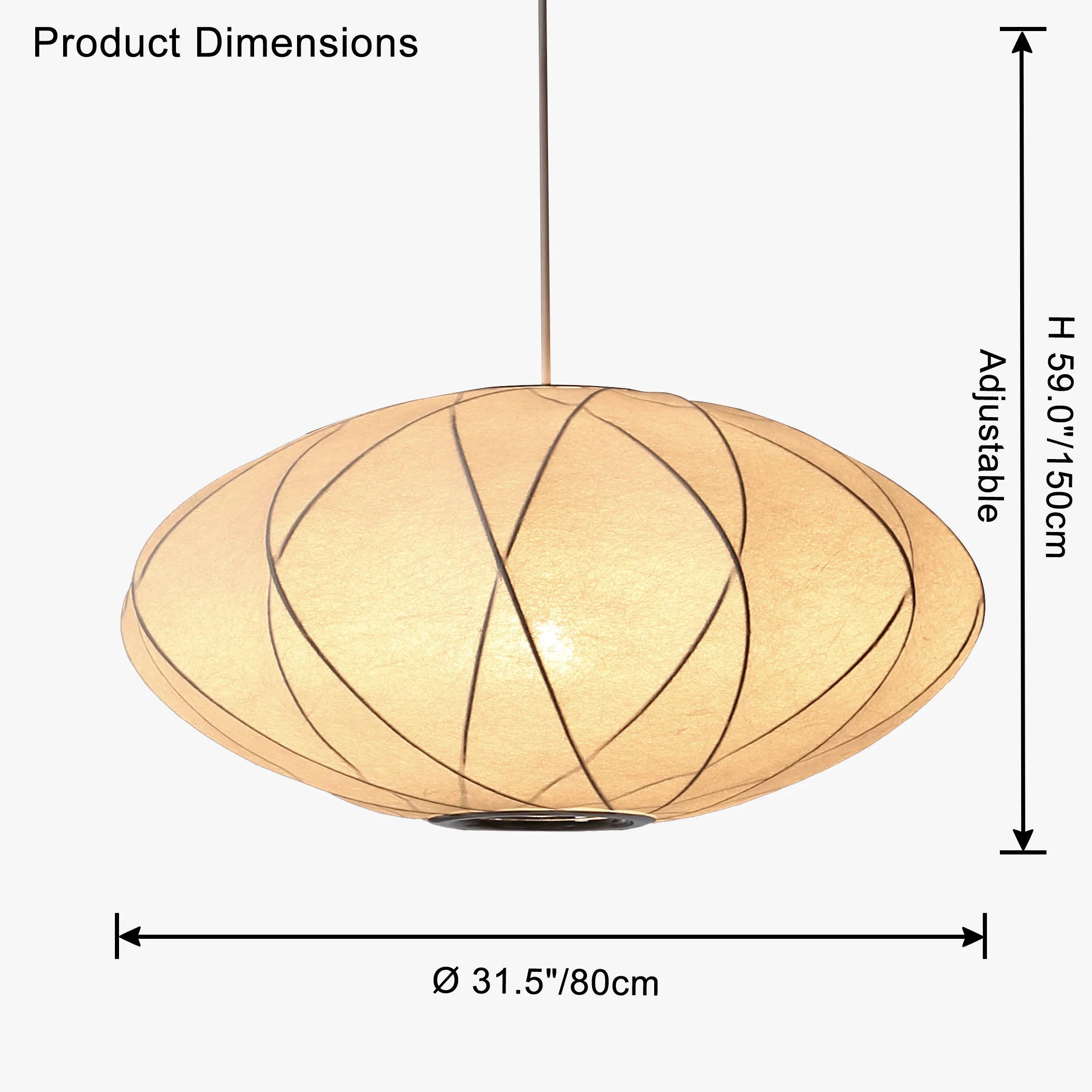 WOMO Flying Saucer Silk Pendant Light-WM2535 - Image 22