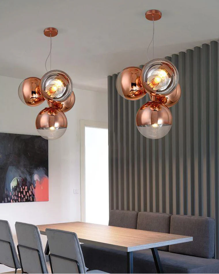WOMO 4 Light Colorful Globe Chandelier-WM2687 - Image 2