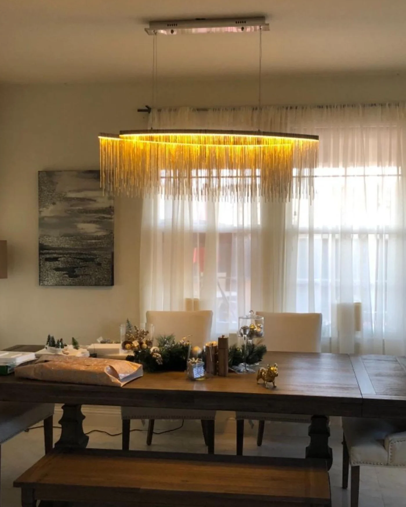 WOMO Fringe Linear Chandelier-WM2062b - Image 5