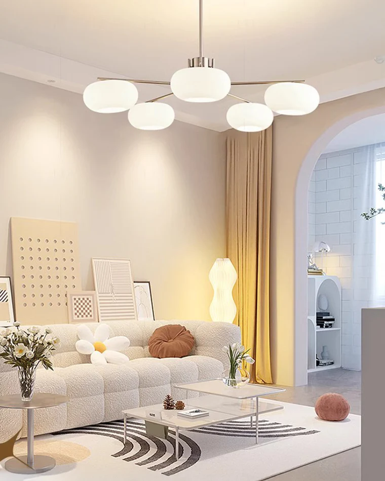 WOMO Frosted Glass Arm Chandelier-WM2797 - Image 3