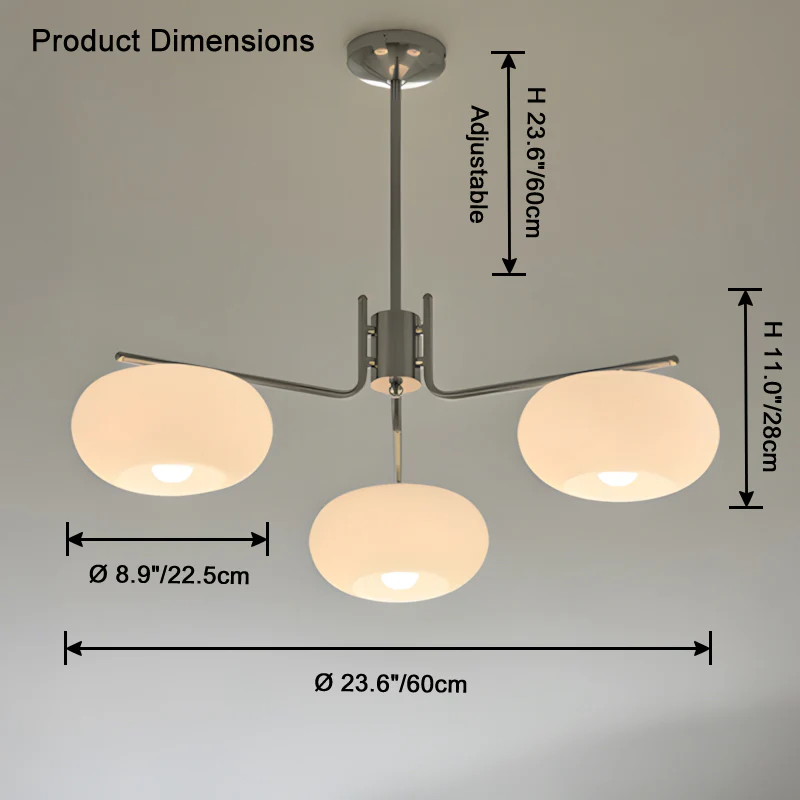 WOMO Frosted Glass Arm Chandelier-WM2797 - Image 9