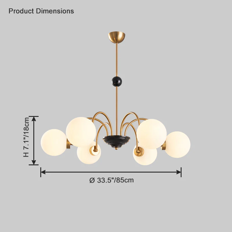 WOMO Frosted Glass Globe Chandelier-WM2304 - Image 19