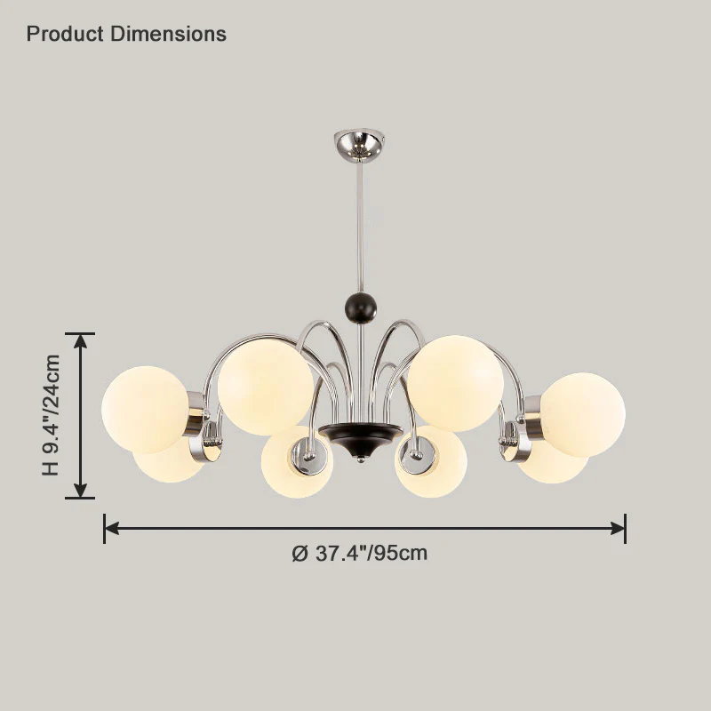 WOMO Frosted Glass Globe Chandelier-WM2304 - Image 21