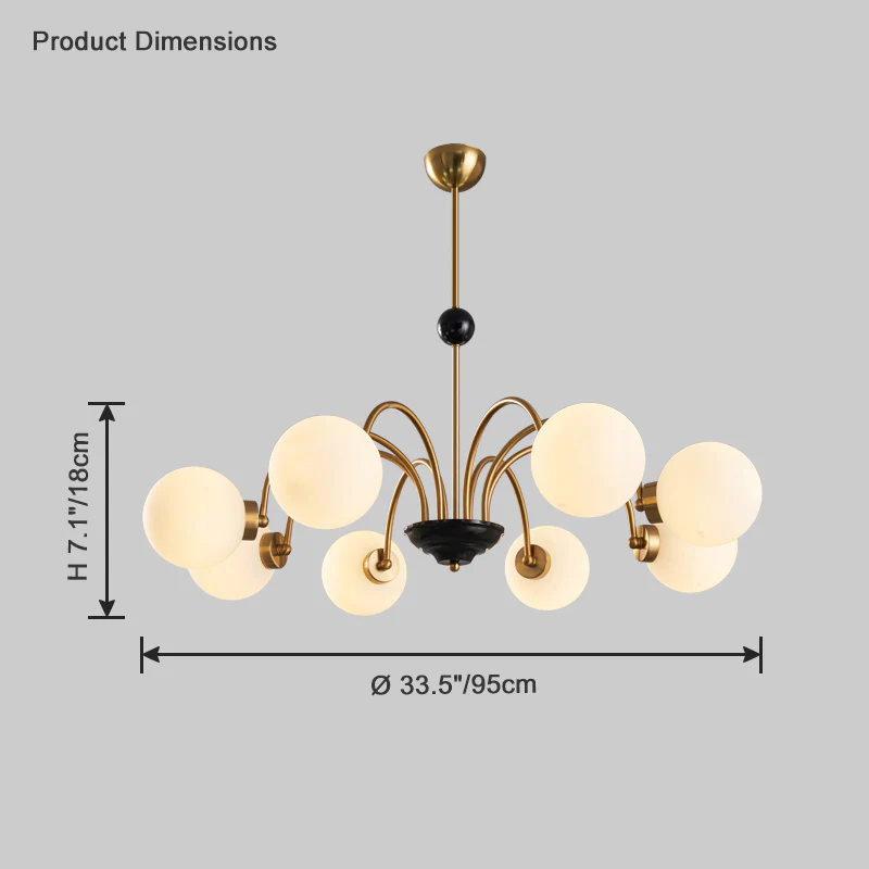 WOMO Frosted Glass Globe Chandelier-WM2304 - Image 24
