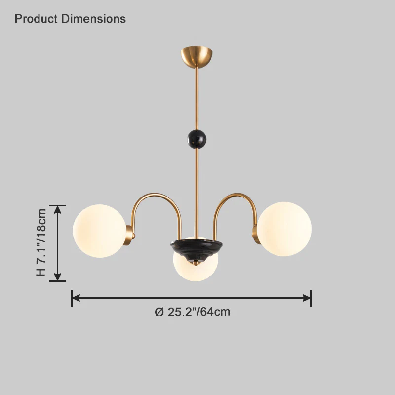 WOMO Frosted Glass Globe Chandelier-WM2304 - Image 27