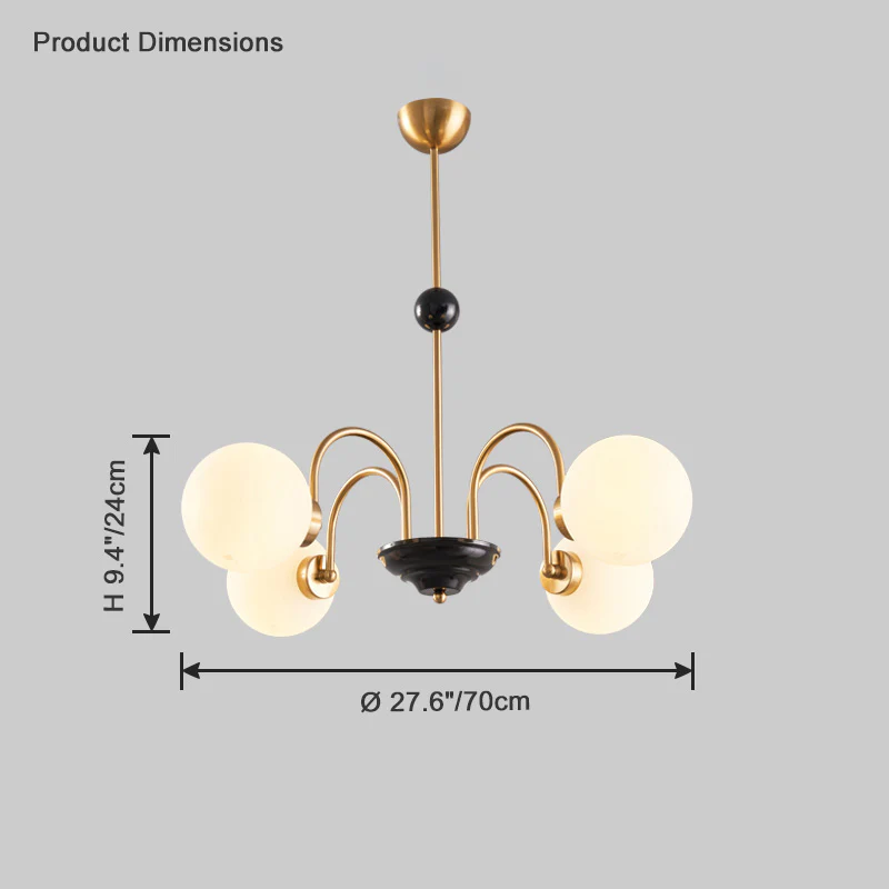 WOMO Frosted Glass Globe Chandelier-WM2304 - Image 31