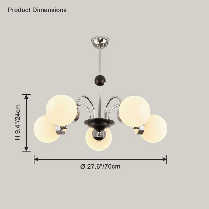 WOMO Frosted Glass Globe Chandelier-WM2304 - Image 33