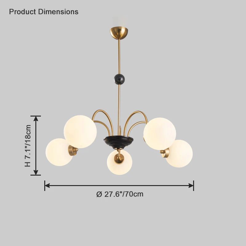 WOMO Frosted Glass Globe Chandelier-WM2304 - Image 35