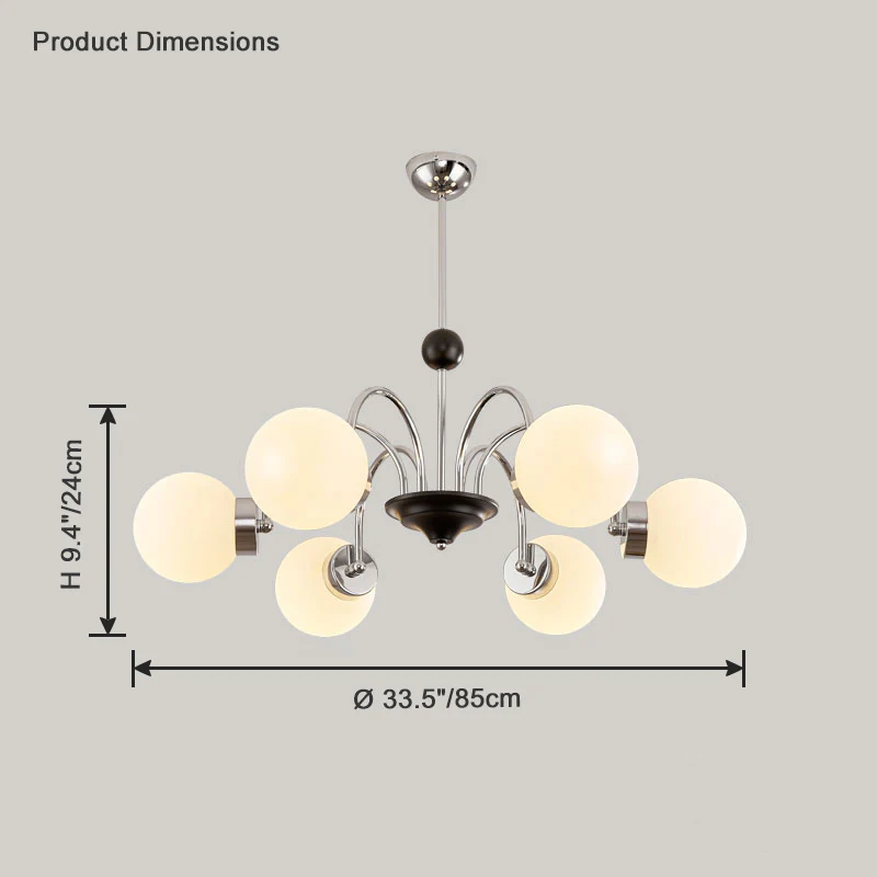 WOMO Frosted Glass Globe Chandelier-WM2304 - Image 37