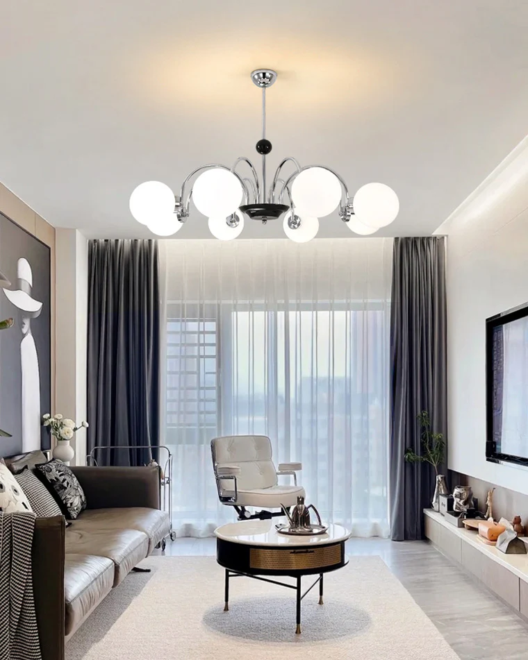 WOMO Frosted Glass Globe Chandelier-WM2304 - Image 4