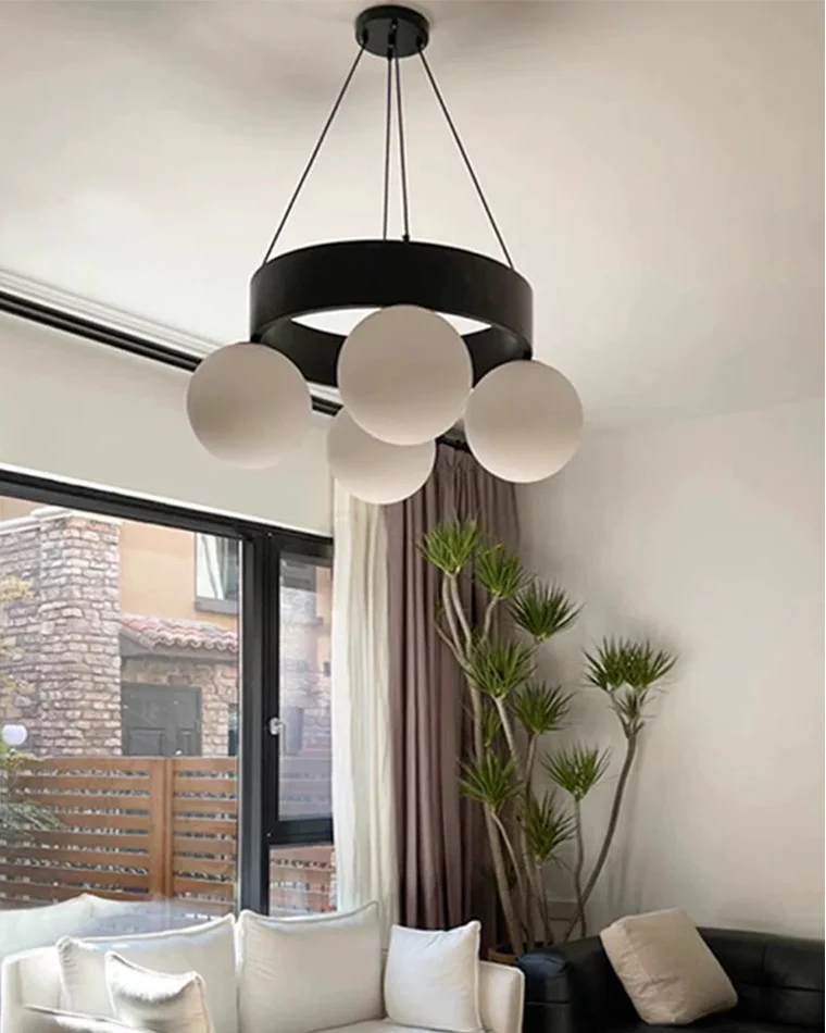 WOMO Round Frosted Glass Globe Chandelier-WM2717 - Image 10
