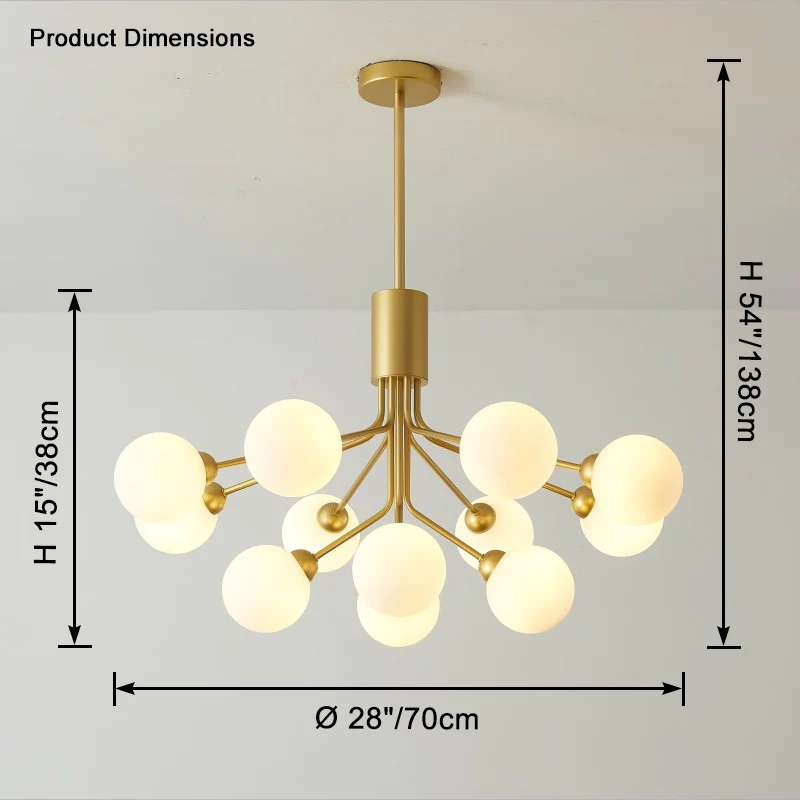 WOMO Frosted Glass Globe Chandelier-WM2915 - Image 15